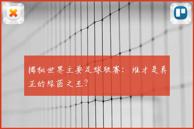 揭秘世界主要足球联赛:谁才是真正的绿茵之王?